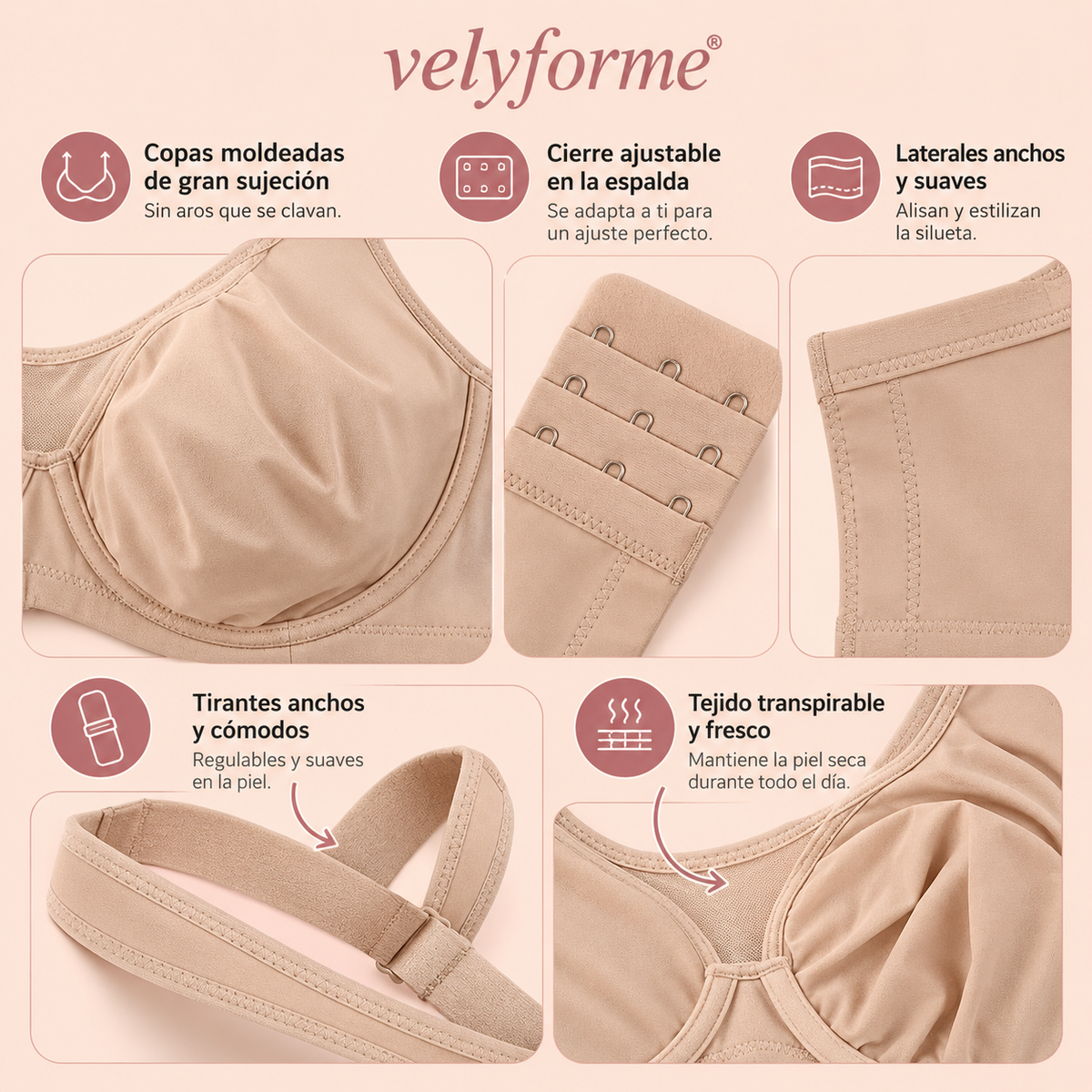 Velyforme® - Sujetador minimizador invisible